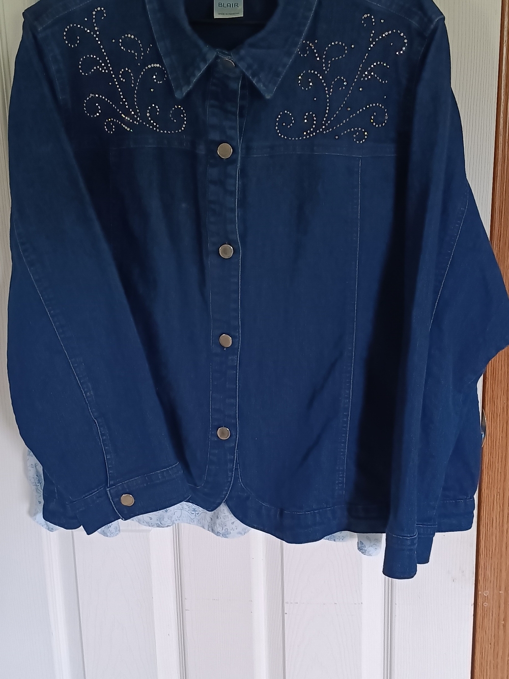 Blair Women's Dark Blue Denim Snap-Front  Jacket